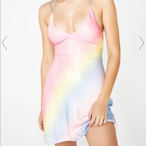 Sugar Thrillz Rainbow Sherbet Sequin Dress